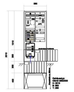 Zähleranschlußsäule (1Zähler BKE-I) – mit APZ und RfZ für steuerbare Verbraucher