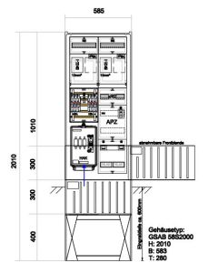 Zähleranschlußsäule (2Zähler BKE-I) – mit APZ und RfZ für steuerbare Verbraucher
