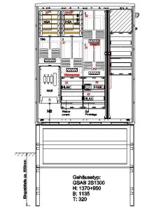 Zähleranschlusssäule (3Zähler/TSG) PV-Wärmepumpe, E-Mobilität vorbereitet