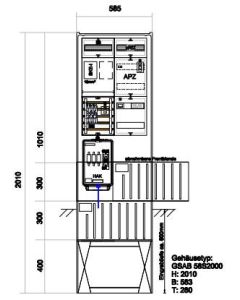 Zähleranschlußsäule Bayernwerk (1Zähler BKE-I) – mit APZ und RfZ für steuerbare Verbraucher