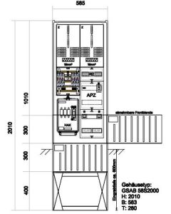 Zähleranschlußsäule Bayernwerk (2Zähler ohne TSG) – mit APZ und RfZ für steuerbare Verbraucher