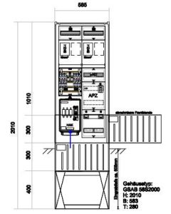 Zähleranschlußsäule Bayernwerk (2Zähler BKE-I) – mit APZ und RfZ für steuerbare Verbraucher