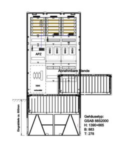 Zähleranschlusssäule SWM (4Zähler BKE-I) 