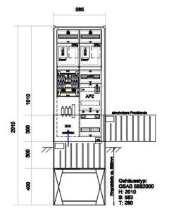 Zähleranschlußsäule Mitteldeutschland (2Zähler BKE-I) – mit APZ und RfZ für steuerbare Verbraucher