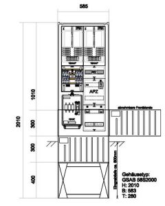 Zähleranschlußsäule N-ergie (2Zähler ohne TSG) – mit APZ und RfZ für steuerbare Verbraucher