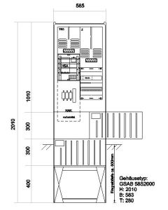 Festplatzsäule mit VNB-Teil,inkl. Montageplatte für Festplatzteil zur Selbstbestückung, mit FP-Einf