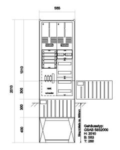 Festplatzsäule mit VNB-Teil,inkl. Montageplatte für Festplatzteil zur Selbstbestückung, mit FP-Einf