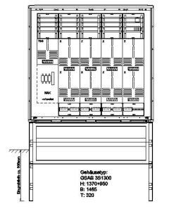 Festplatzsäule mit VNB-Teil,inkl. Montageplatte für Festplatzteil zur Selbstbestückung, mit FP-Einf