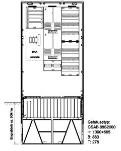 Festplatzsäule mit VNB-Teil,inkl. Montageplatte für Festplatzteil zur Selbstbestückung, mit FP-Einf