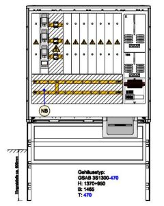 Festplatzsäule mit VNB-Teil,inkl. Montageplatte für Festplatzteil zur Selbstbestückung, mit FP-Einf