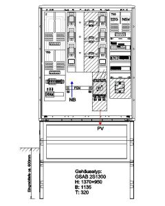 Wandlermessung edis 250 A incl. Sockel mit Netzüberwachung Abgangsschützen &lt;135kW