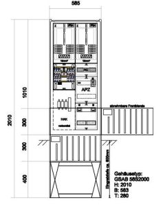 Zähleranschlußsäule AVACON (2Zähler ohne TSG) – mit APZ und RfZ für steuerbare Verbraucher
