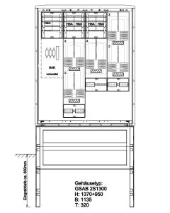 Festplatzsäule mit VNB-Teil,inkl. Montageplatte für Festplatzteil zur Selbstbestückung, mit FP-Einf