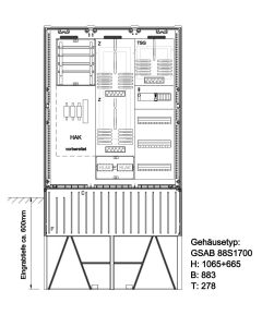 Festplatzsäule mit VNB-Teil,inkl. Montageplatte für Festplatzteil zur Selbstbestückung, mit FP-Einf