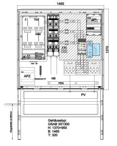 Wandlermessung AVACON 630A Volleinsp. mit NA-Schutz bis 300kVA mit 4-teiliger ZWP inkl. Sockel