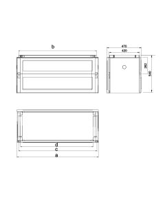 European standard stand for ground installation 950x580x320, tool-free assembly