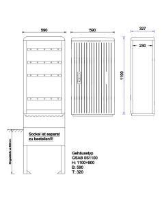 Normkabelverteilerschrank HxBxT:1100x590x320