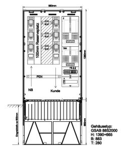Wandlermessschrank für e.on Thüringen  incl. Sockel