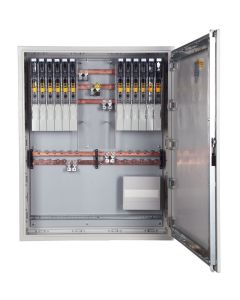 GfK-Wandschränke IP 55 H 1250 x B 1000 x T 300 Einfachschließung und Sammelschienen 4-pol 30x10 +12xLSL00