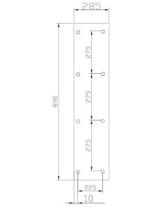 1/3-Montageplatte füt 1S1000 HxBxT:HxB 890x285x6mm