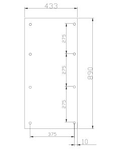 Installation panel for distributor cabinet 1S1000 (standardised) PVC 6mm, HxWxD: 890x433x6
