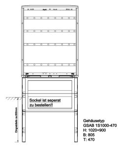 distributor cabinet HxWxD: 1020x805x470 with 4 - conductor busbar system 30x10mm Powder In-Mould Coating