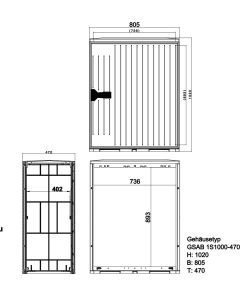 Normkabelverteilerschrank HxBxT:1020x805x470