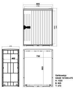 Normkabelverteilerschrank HxBxT:1020x805x470