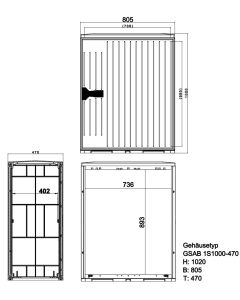 Normkabelverteilerschrank HxBxT:1020x805x470