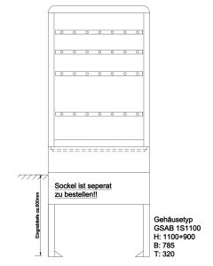 Standardised cabinet with busbar system, HxWxD: 1100x785x320