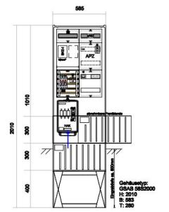 Zähleranschlußsäule Westnetz (1Zähler BKE-I) – mit APZ und RfZ für steuerbare Verbraucher