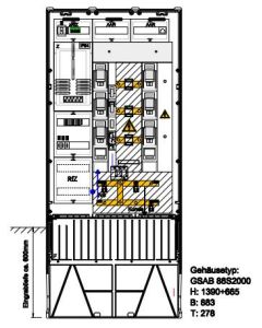 Wandlermessung Westnetz 250A mit Pro-Zählerfeldsystem Gehäusetyp 88S2000 incl. Sockel