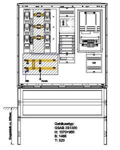 Wandlermessung Westnetz 400A mit Direktmessung inkl. Sockel 