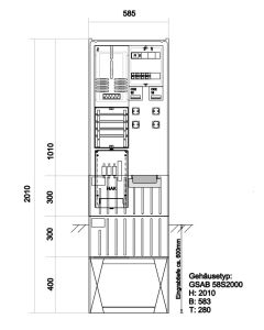 Zähleranschlusssäule Netze BW 1Zähler mit Festplatzteil CEE32+Cee16+4xSchuko