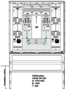 Wandlermessung Netze BW 250 A incl. Sockel mit Kundenlastschalter 250A als Doppelwandlermessung