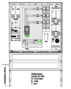 Wandlermessung Netze BW bis 630 A incl. Sockel mit Netzüberw. + 1xLasttrennschaltern für Anl. >100 kVA