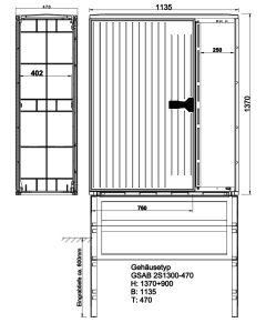 Festplatzverteiler HxBxT:1000x805x320 Sammelschiene 400A, 5-pol.LSL2-2xSys2x32+-2xSys2x16+8xSchuko