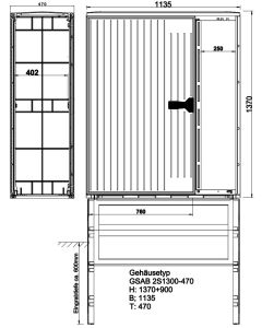 Festplatzverteiler HxBxT:1000x805x320 Sammelschiene 400A, 5-pol.LSL2-2xSys2x32+-2xSys2x16+8xSchuko