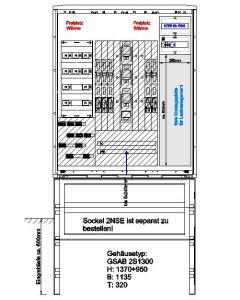 Verteilerschrank für Emobility H:1370 x B:1135 x T:320mm für 10x22KW Abgänge