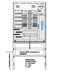 Verteilerschrank für Emobility H:1370 x B:1135 x T:320mm für 12x22KW Abgänge