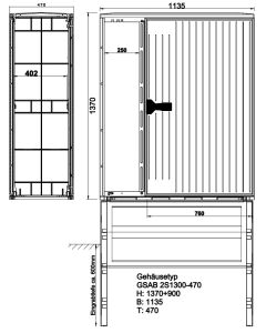 Festplatzverteiler HxBxT:1000x805x320 Sammelschiene 400A, 5-pol.LSL2-2xSys2x32+-2xSys2x16+8xSchuko