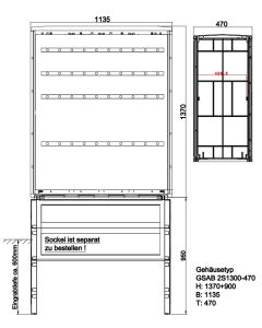 Standardized cabinet with busbar system 400A (4 rails), HxWxD: 1300x1135x470