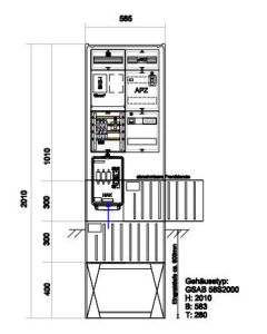 Zähleranschlußsäule LEW (1Zähler BKE-I) – mit APZ und RfZ für steuerbare Verbraucher