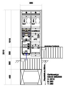 Zähleranschlußsäule LEW (2Zähler BKE-I) – mit APZ und RfZ für steuerbare Verbraucher