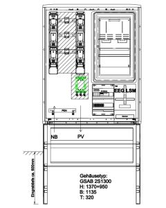 Wandlermessung LEW 250A <100kVA,  inkl. Zählerwechselplatte f. Eigenerzeugungsanl., Überschusseinsp.