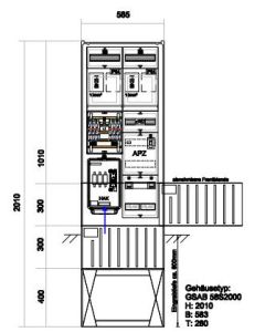 Zähleranschlußsäule EWE (2Zähler BKE-I) – mit APZ und RfZ für steuerbare Verbraucher