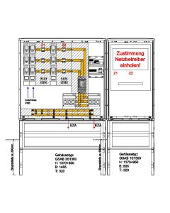 Wandlermessung EWE 630A Überschusseinsp. Mit NA-Schutz bis 300kVA inkl. Sockel