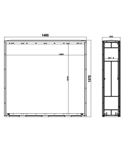 Standardised column HxWxD: 1300x1465x320 mounting plate, Powder In-Mould Coating