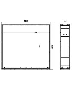 Standardised column HxWxD: 1300x1465x320, Powder In-Mould Coating