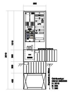Zähleranschlußsäule SH-Netz (1Zähler ohne TSG) – mit APZ und RfZ für steuerbare Verbraucher